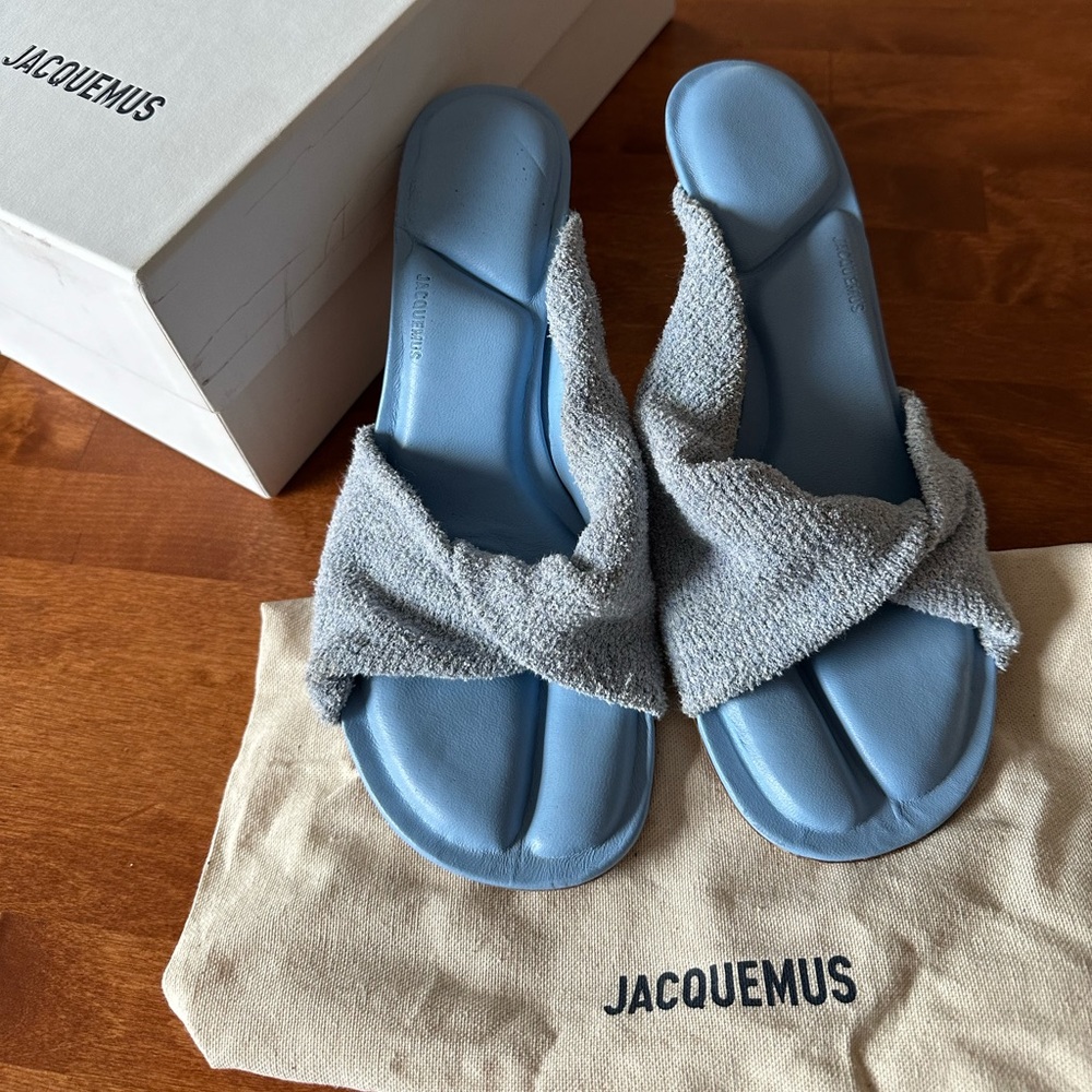 Jacquemus Les Mules Bangu Light Blue Heeled Sandals